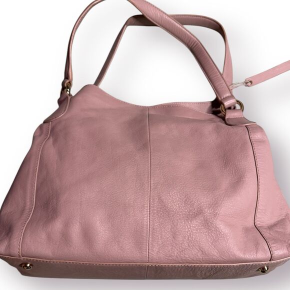 Paul Costelloe Mauve Pink Genuine Leather Large Hobo Bag‎ Retro Handbag - Picture 2 of 9
